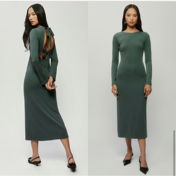 NWT Reformation Benedict Dress Juniper Medium - Picture 4 of 7